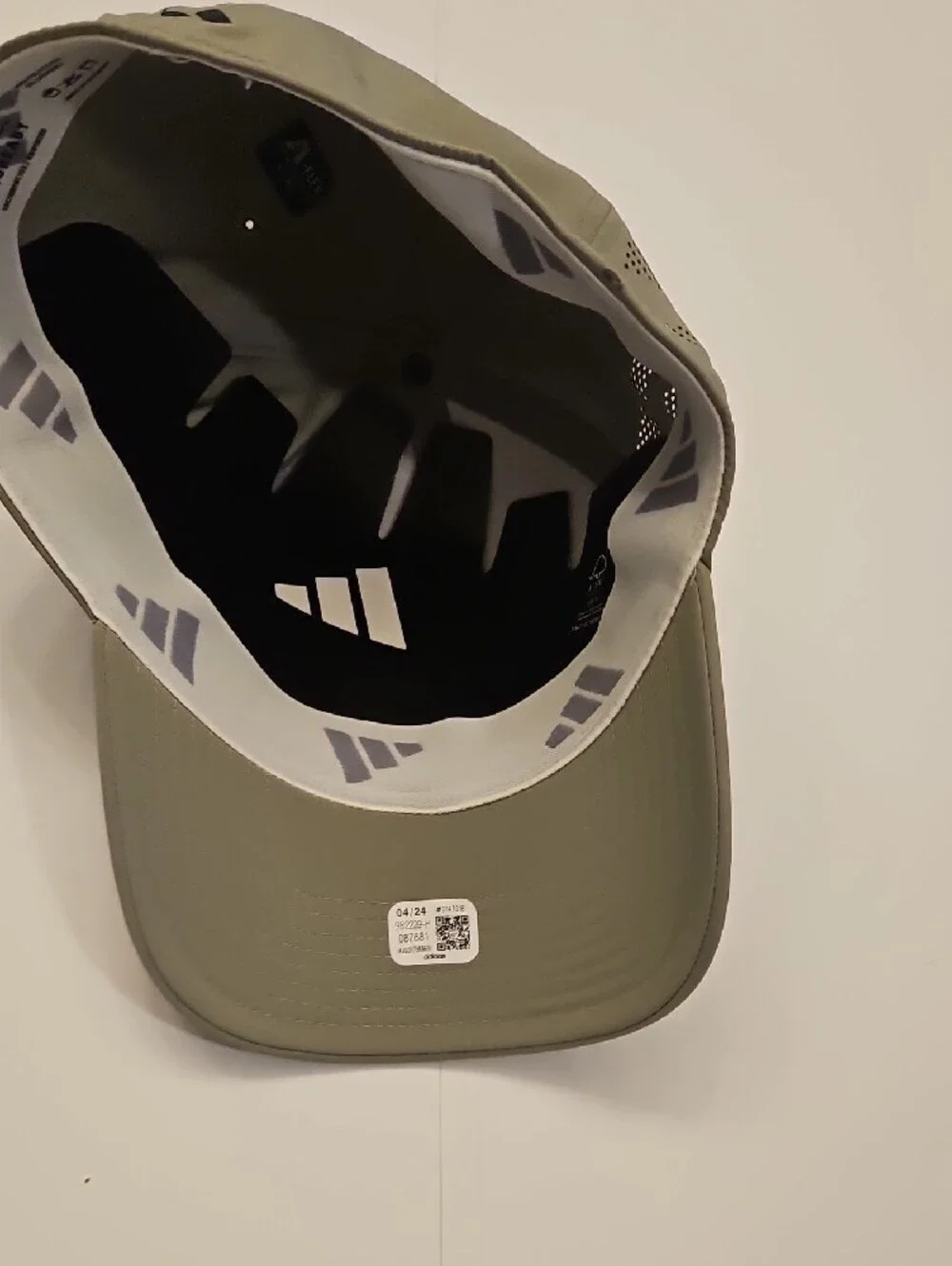 adidas Aeroready Olive Green Gray Stretch Ball Cap Hat Black Logo Mens L/XL NEW